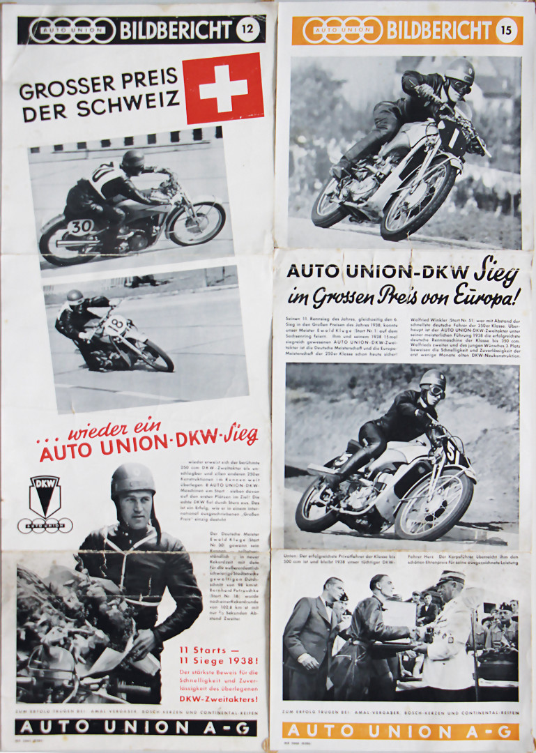 Plakat DKW-Motorräder Motorrad-Modelle 1937 Reprint NEU
