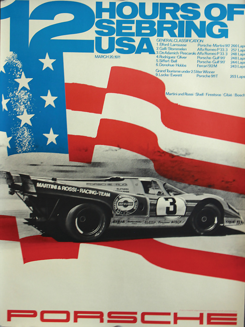 Porsche Gulf 917 1000kms De Spa May 9 Car Poster Licensed Reprint. 1971