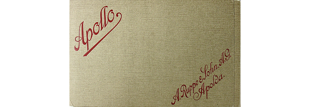 1911 APOLLO A. Ruppe & Sohn AG Apolda Verkaufsmappe Motorwagen