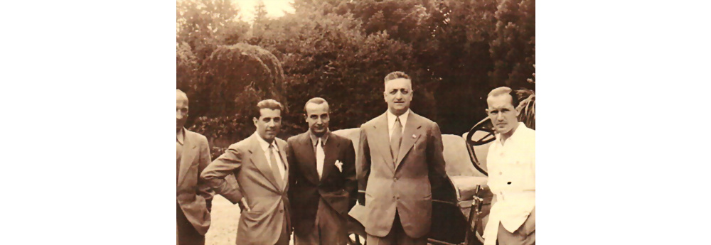 Original s/w Aufnahme Enzo Ferrari, Carlo Maria Pintacuda