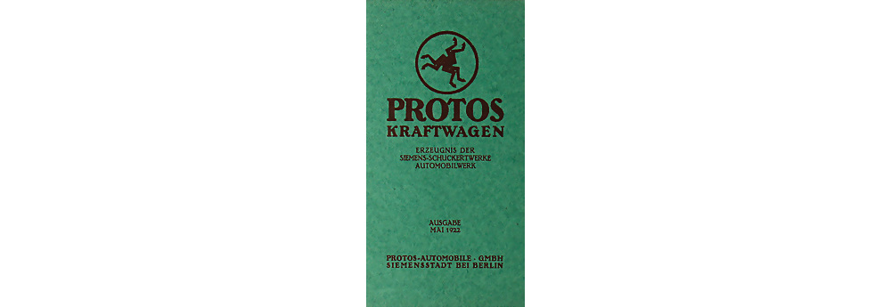 1922 PROTOS Verkauskatalog 10/30PS, 20 Seiten