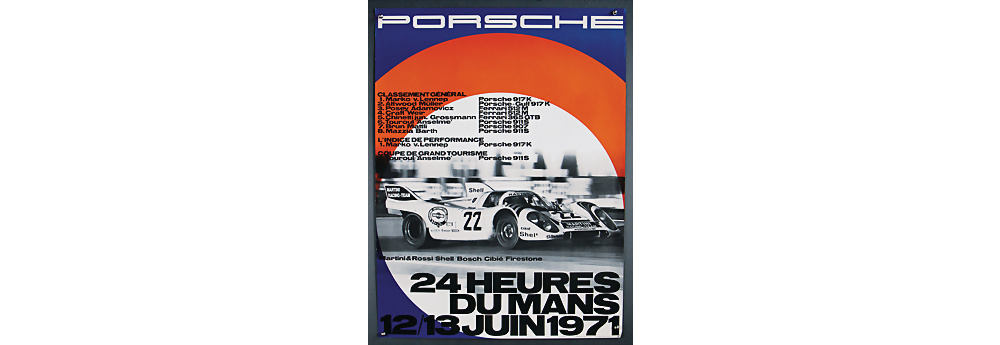 Nr. 2087 - PORSCHE Juni 1971, Porsche Rennplakat 24 Heures du Mans 1971