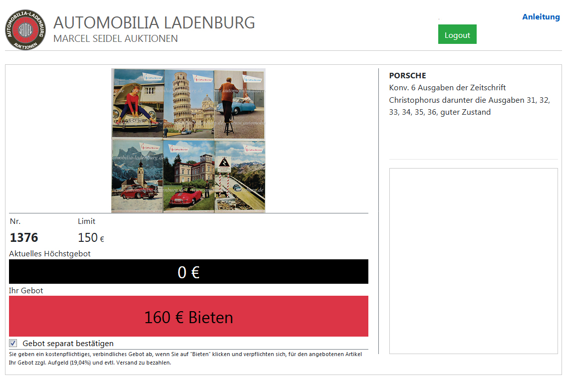 Automobilia Ladenburg Live Bieten